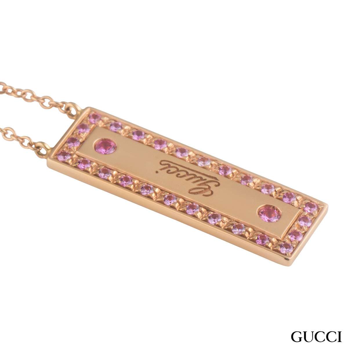Gucci Rose Gold Pink Spinel Pendant